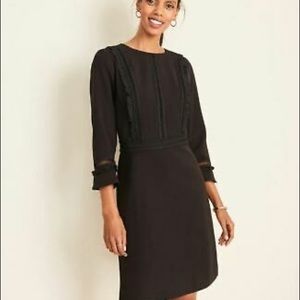 Ann Taylor Black Lace A-line Fit Flare Dress 6